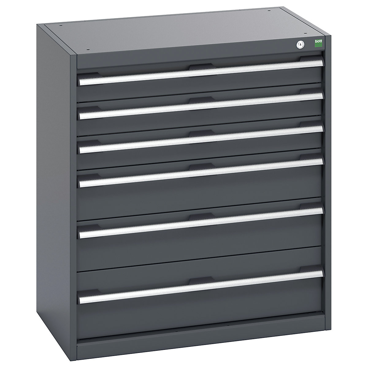 Bott Cubio Cabinets | 800mm Wide, Bott Cubio Cabinets | 800mm Wide, Bott Cubio 6 Drawer Cabinet | 900h x 800w x 525d mm | Dark Grey Doors | Dark Grey Housing-0