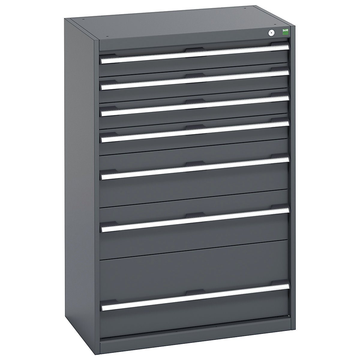 Bott Cubio Cabinets | 800mm Wide, Bott Cubio Cabinets | 800mm Wide, Bott Cubio Cabinet | 7 Drawers | 1200h x 800w x 525d mm | Dark Grey Doors | Dark Grey Housing-0