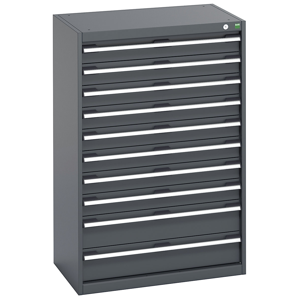Bott Cubio Cabinets | 800mm Wide, Bott Cubio Cabinets | 800mm Wide, Bott Cubio Cabinet | 10 Drawers | 1200h x 800w x 525d mm | Dark Grey Doors | Dark Grey Housing-0