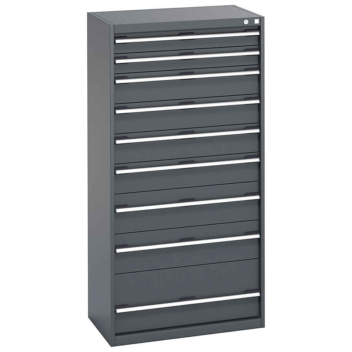 Bott Cubio Cabinets | 800mm Wide, Bott Cubio Cabinets | 800mm Wide, Bott Cubio Cabinet | 9 Drawers | 1600h x 800w x 525d mm | Dark Grey Doors | Dark Grey Housing-0