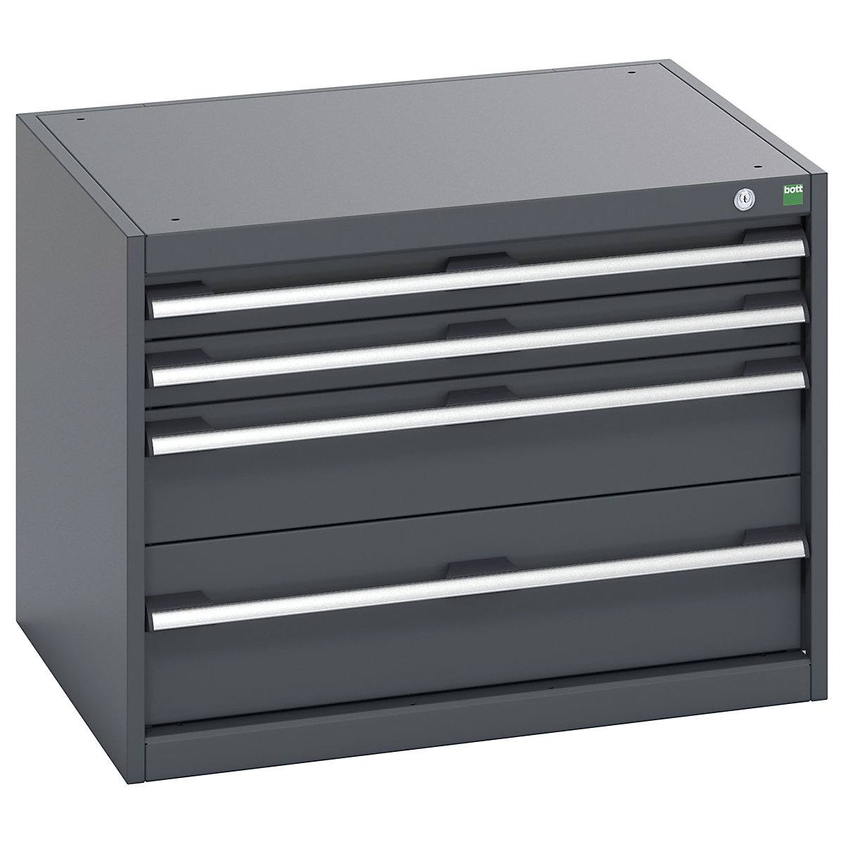 Bott Cubio Cabinets | 800mm Wide, Bott Cubio Cabinets | 800mm Wide, Bott Cubio Cabinet | 4 Drawers | 600h x 800w x 650d mm | Dark Grey Doors | Dark Grey Housing-0