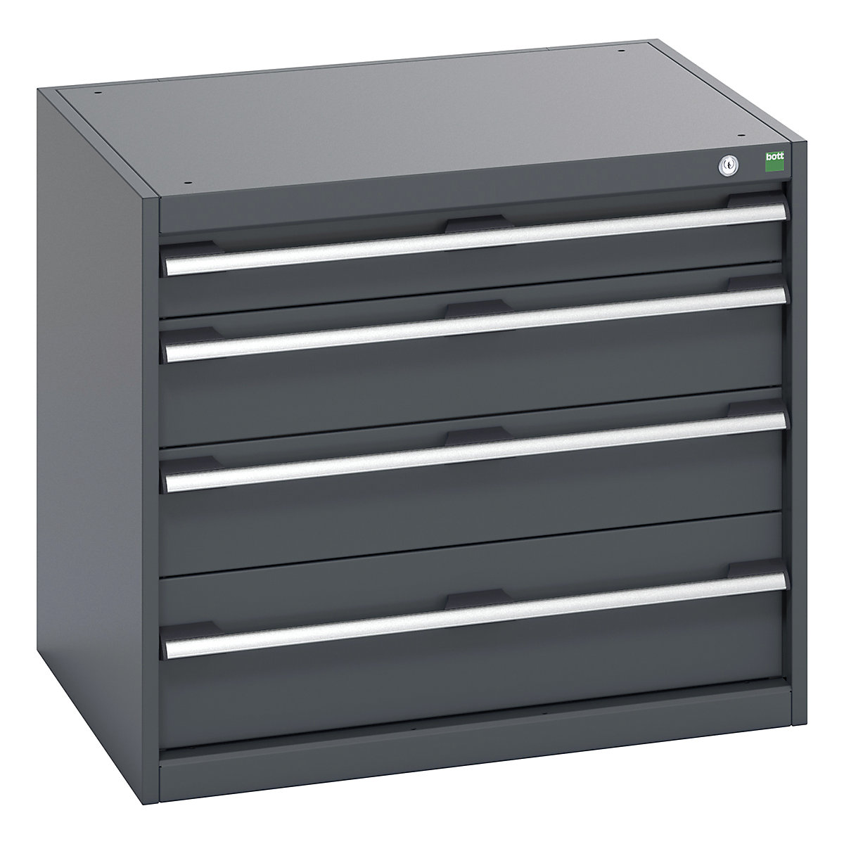 Bott Cubio Cabinets | 800mm Wide, Bott Cubio Cabinets | 800mm Wide, Bott Cubio Cabinet | 4 Drawers | 700h x 800w x 650d mm | Dark Grey Doors | Dark Grey Housing-0