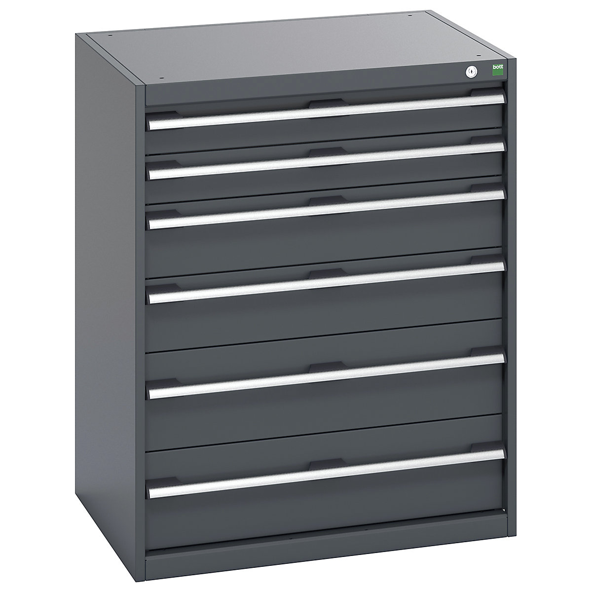 Bott Cubio Cabinets | 800mm Wide, Bott Cubio Cabinets | 800mm Wide, Bott Cubio 6 Drawer Cabinet | 1000h x 800w x 650d mm | Dark Grey Doors | Dark Grey Housing-0