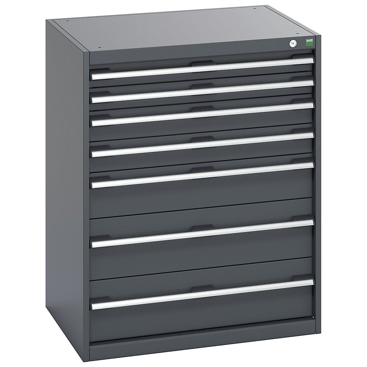 Bott Cubio Cabinets | 800mm Wide, Bott Cubio Cabinets | 800mm Wide, Bott Cubio 7 Drawer Cabinet | 1000h x 800w x 650d mm | Dark Grey Doors | Dark Grey Housing-0