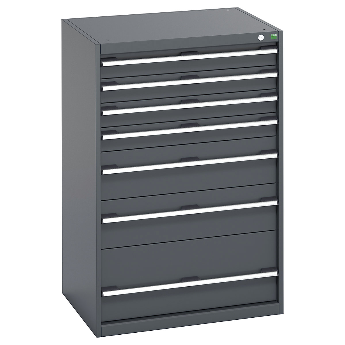 Bott Cubio Cabinets | 800mm Wide, Bott Cubio Cabinets | 800mm Wide, Bott Cubio Cabinet | 7 Drawers | 1200h x 800w x 650d mm | Dark Grey Doors | Dark Grey Housing-0