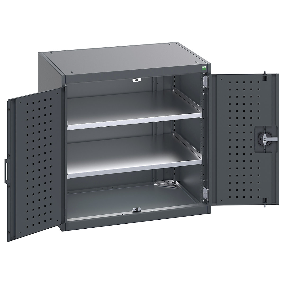 Bott Cubio Cabinets | 800mm Wide, Bott Cubio Cabinets | 800mm Wide, Bott Cubio Cabinet | 2 Door Cupboard | 800h x 800w x 650d mm | Dark Grey Doors | Dark Grey Housing-0