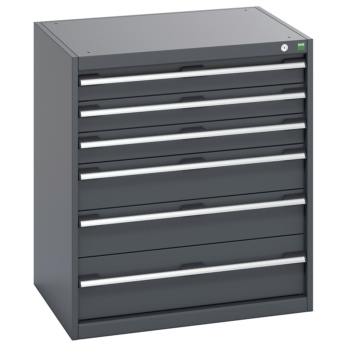 Bott Cubio Cabinets | 800mm Wide, Bott Cubio Cabinets | 800mm Wide, Bott Cubio 6 Drawer Cabinet | 900h x 800w x 650d mm | Dark Grey Doors | Dark Grey Housing-0