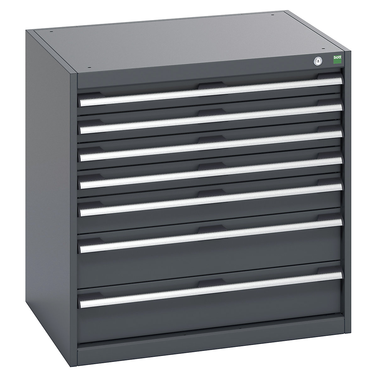 Bott Cubio Cabinets | 800mm Wide, Bott Cubio Cabinets | 800mm Wide, Bott Cubio Cabinet | 7 Drawers | 800h x 800w x 650d mm | Dark Grey Doors | Dark Grey Housing-0