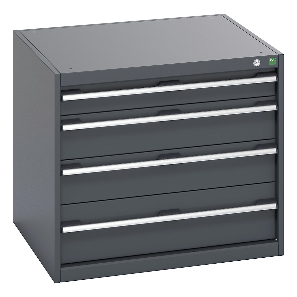 Bott Cubio Cabinets | 800mm Wide, Bott Cubio Cabinets | 800mm Wide, Bott Cubio Cabinet | 4 Drawers | 700h x 800w x 750d mm | Dark Grey Doors | Dark Grey Housing-0