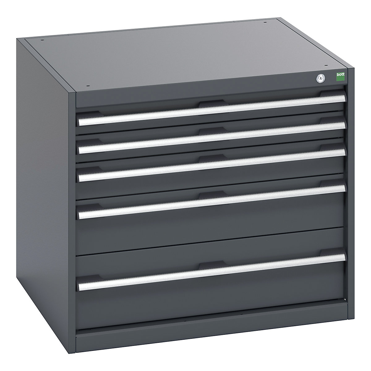 Bott Cubio Cabinets | 800mm Wide, Bott Cubio Cabinets | 800mm Wide, Bott Cubio Cabinet | 5 Drawers | 700h x 800w x 750d mm | Dark Grey Doors | Dark Grey Housing-0