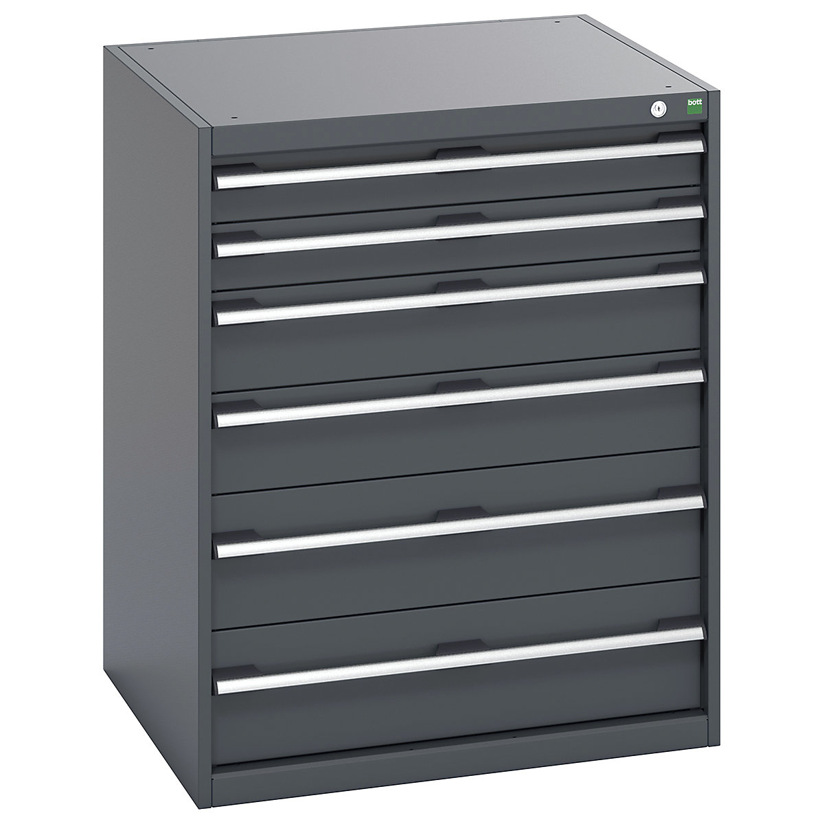 Bott Cubio Cabinets | 800mm Wide, Bott Cubio Cabinets | 800mm Wide, Bott Cubio 6 Drawer Cabinet | 1000h x 800w x 750d mm | Dark Grey Doors | Dark Grey Housing-0