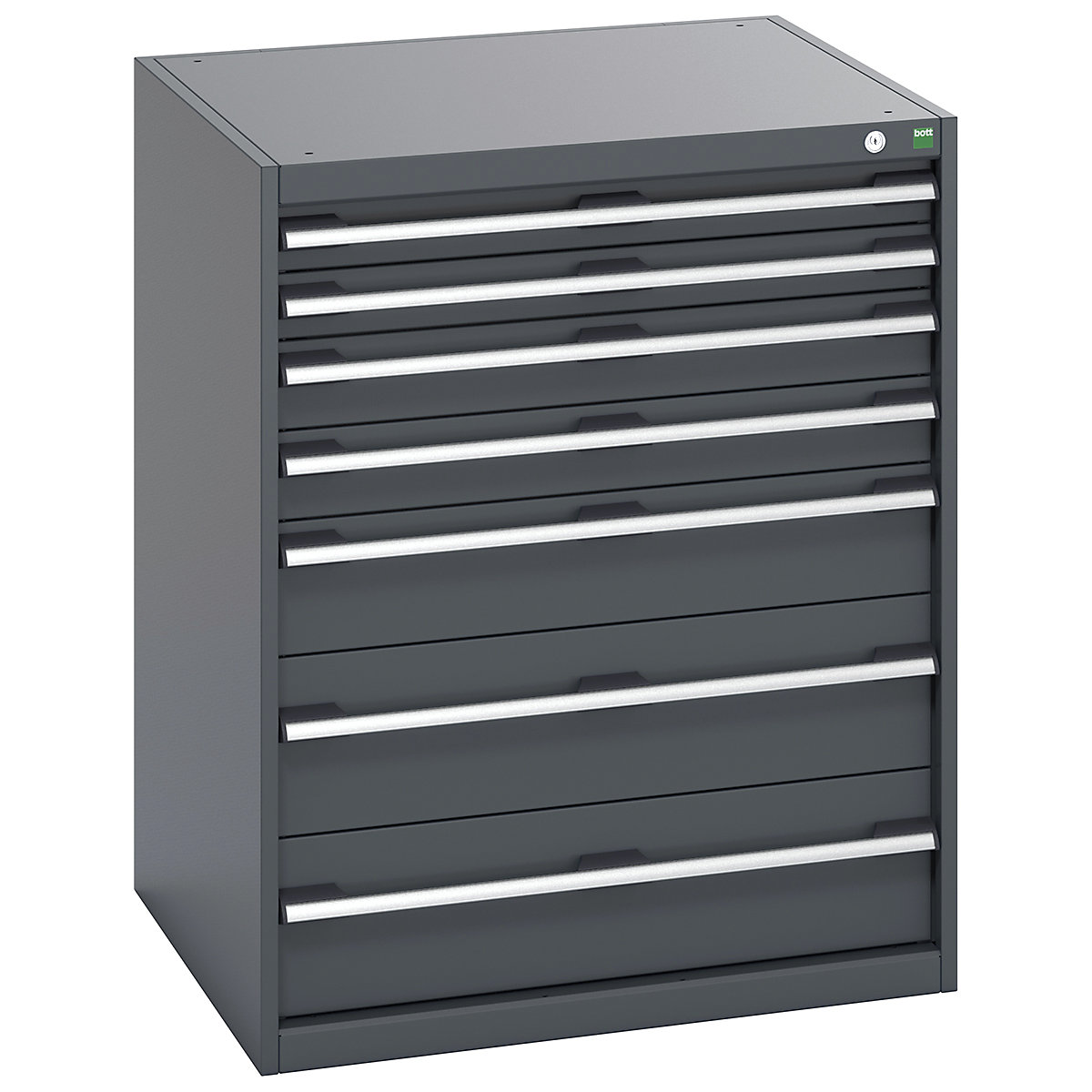 Bott Cubio Cabinets | 800mm Wide, Bott Cubio Cabinets | 800mm Wide, Bott Cubio 7 Drawer Cabinet | 1000h x 800w x 750d mm | Dark Grey Doors | Dark Grey Housing-0