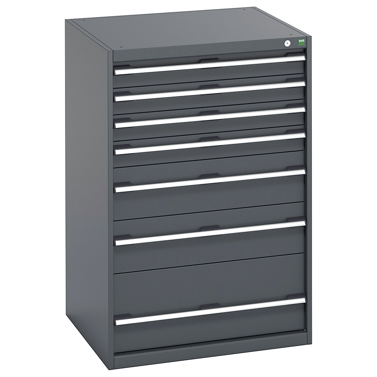 Bott Cubio Cabinets | 800mm Wide, Bott Cubio Cabinets | 800mm Wide, Bott Cubio Cabinet | 7 Drawers | 1200h x 800w x 750d mm | Dark Grey Doors | Dark Grey Housing-0