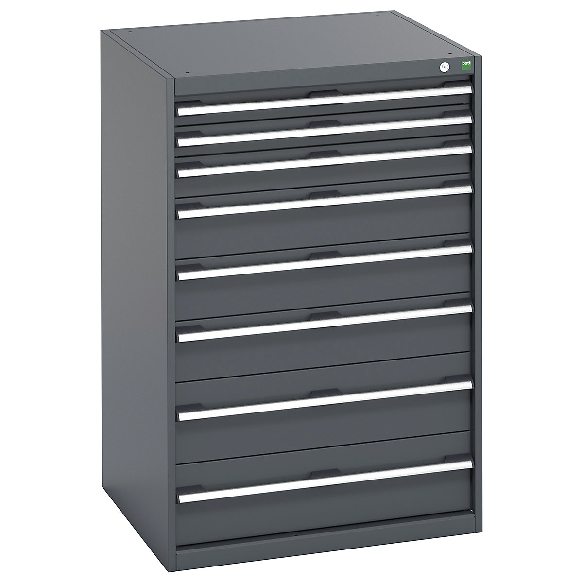 Bott Cubio Cabinets | 800mm Wide, Bott Cubio Cabinets | 800mm Wide, Bott Cubio Cabinet | 8 Drawers | 1200h x 800w x 750d mm | Dark Grey Doors | Dark Grey Housing-0