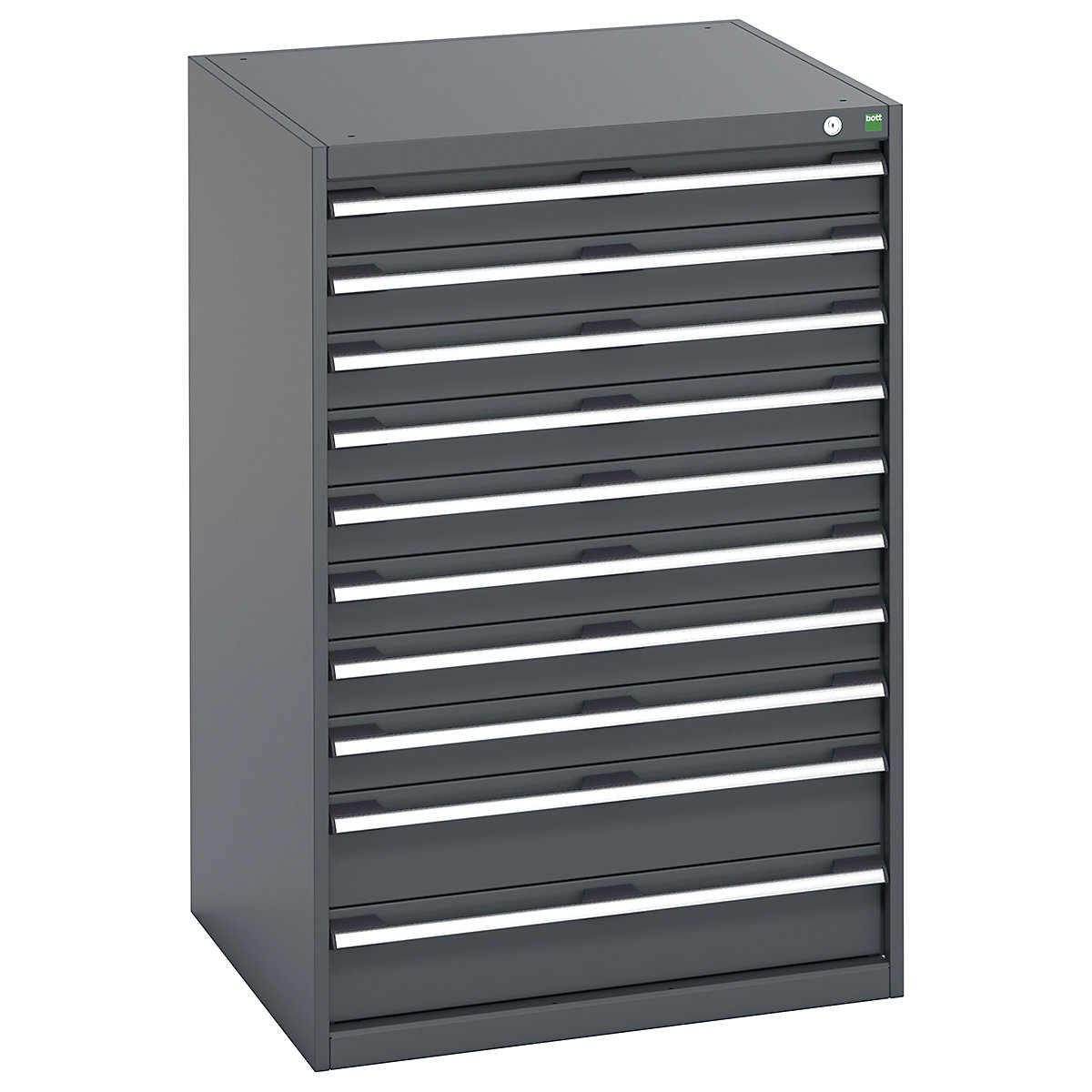 Bott Cubio Cabinets | 800mm Wide, Bott Cubio Cabinets | 800mm Wide, Bott Cubio Cabinet | 10 Drawers | 1200h x 800w x 750d mm | Dark Grey Doors | Dark Grey Housing-0