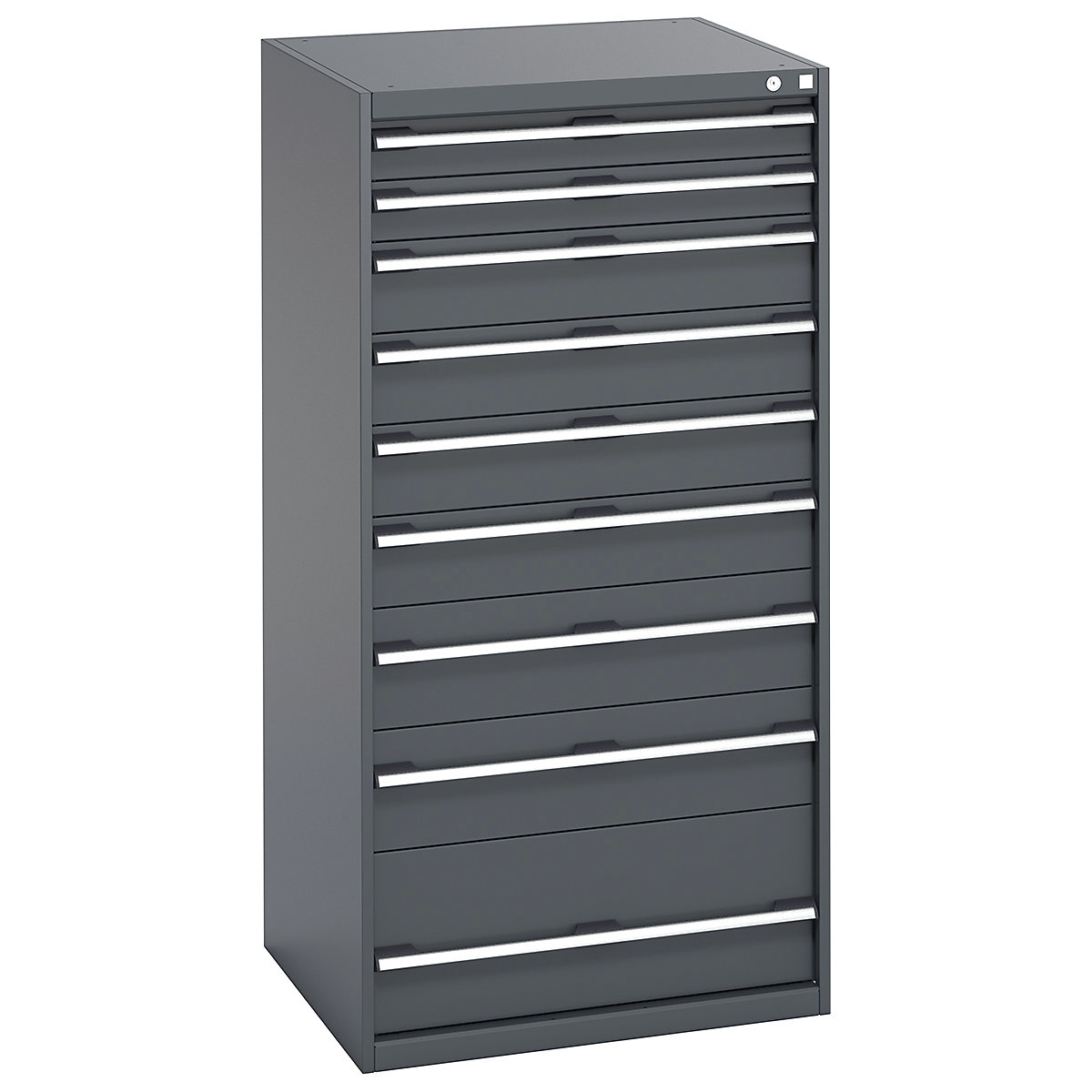 Bott Cubio Cabinets | 800mm Wide, Bott Cubio Cabinets | 800mm Wide, Bott Cubio Cabinet | 9 Drawers | 1600h x 800w x 750d mm | Dark Grey Doors | Dark Grey Housing-0