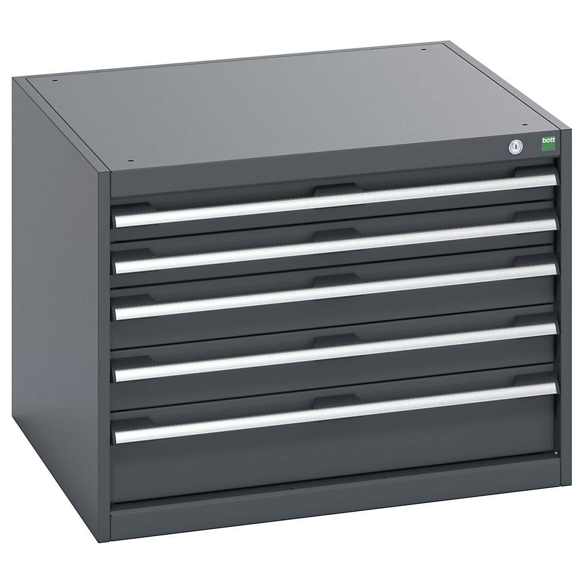Bott Cubio Cabinets | 800mm Wide, Bott Cubio Cabinets | 800mm Wide, Bott Cubio Cabinet | 5 Drawers | 600h x 800w x 750d mm | Dark Grey Doors | Dark Grey Housing-0