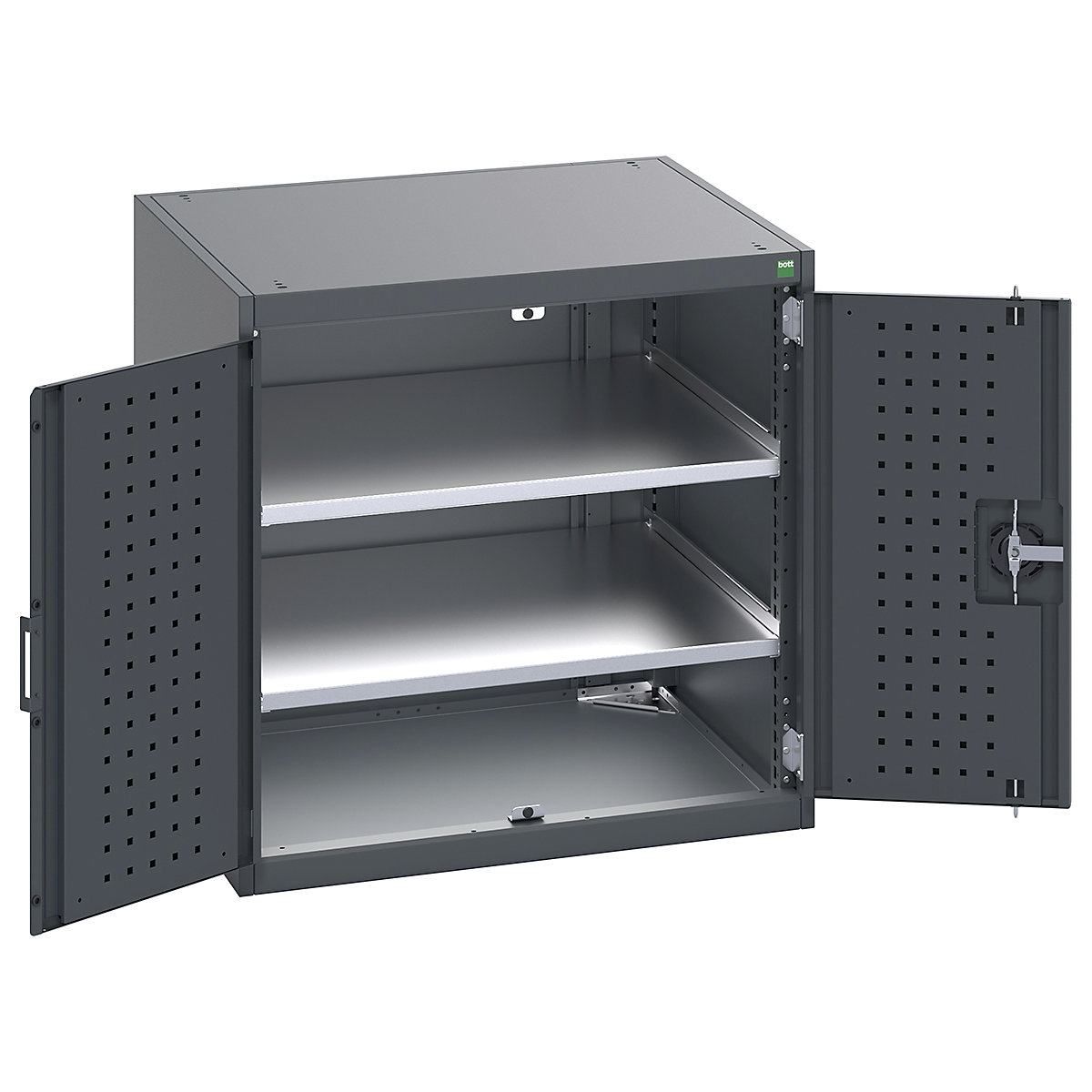 Bott Cubio Cabinets | 800mm Wide, Bott Cubio Cabinets | 800mm Wide, Bott Cubio Cabinet | 2 Door Cupboard | 800h x 800w x 750d mm | Dark Grey Doors | Dark Grey Housing-0