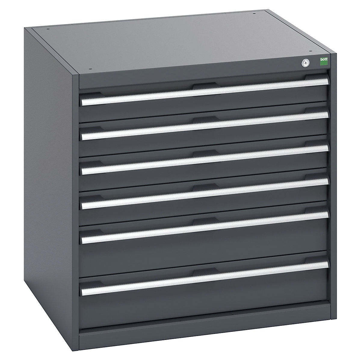Bott Cubio Cabinets | 800mm Wide, Bott Cubio Cabinets | 800mm Wide, Bott Cubio Cabinet | 6 Drawers | 800h x 800w x 750d mm | Dark Grey Doors | Dark Grey Housing-0