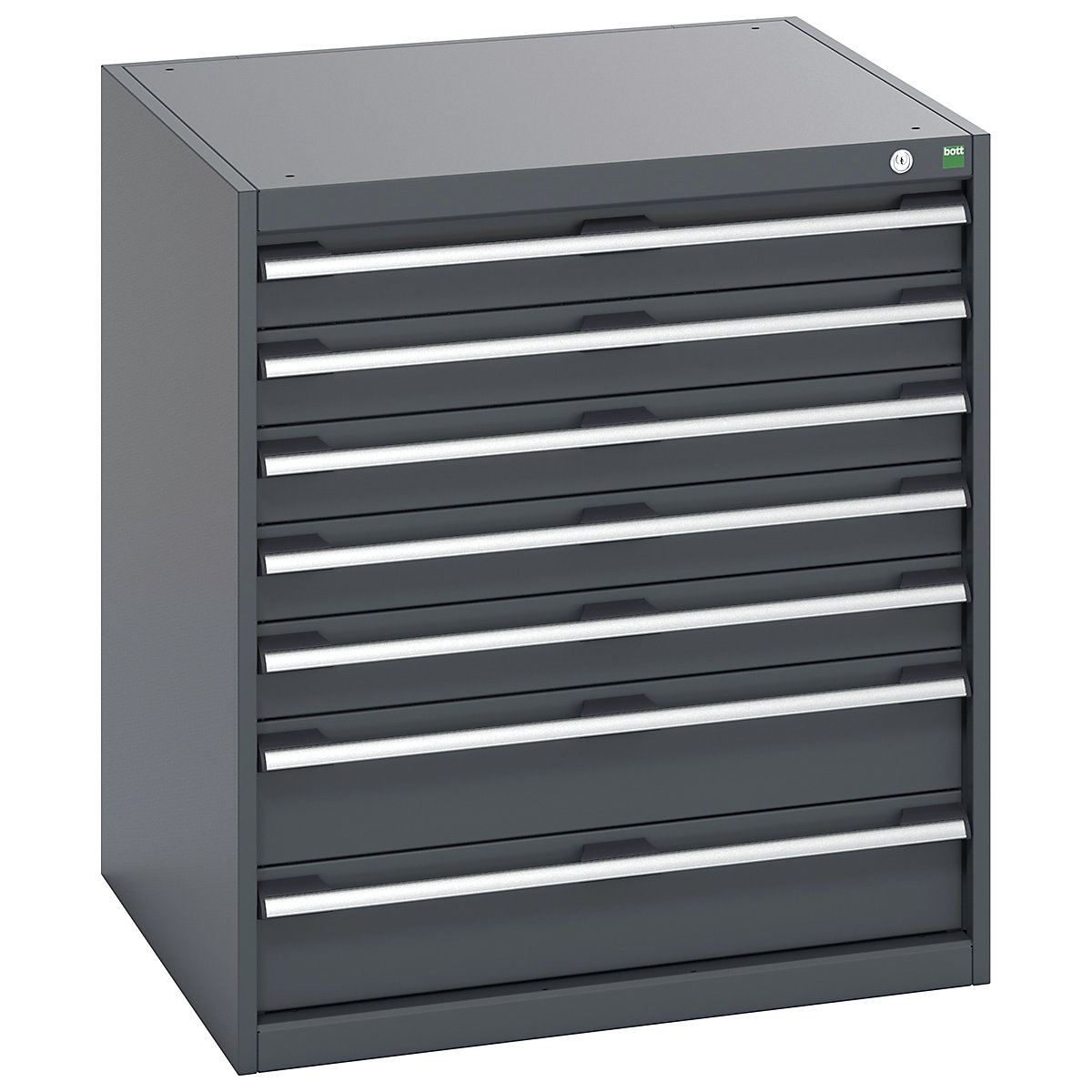 Bott Cubio Cabinets | 800mm Wide, Bott Cubio Cabinets | 800mm Wide, Bott Cubio 7 Drawer Cabinet | 900h x 800w x 750d mm | Dark Grey Doors | Dark Grey Housing-0