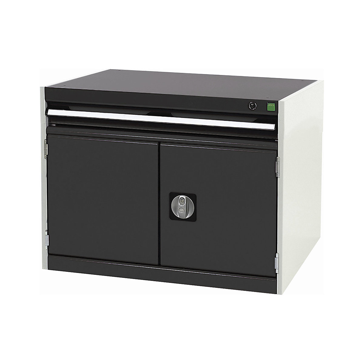 Bott Cubio Cabinets | 800mm Wide, Bott Cubio Cabinets | 800mm Wide, Bott Cubio Cabinet | 2 Doors & 1 Drawer | 600h x 800w x 525d mm | Dark Grey-0