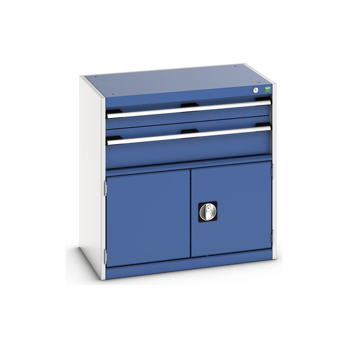 Bott Cubio Cabinets | 800mm Wide, Bott Cubio Cabinets | 800mm Wide, Bott Cubio Cabinet | 2 Doors & 2 Drawers | 800h x 800w x 525d mm | Blue-0