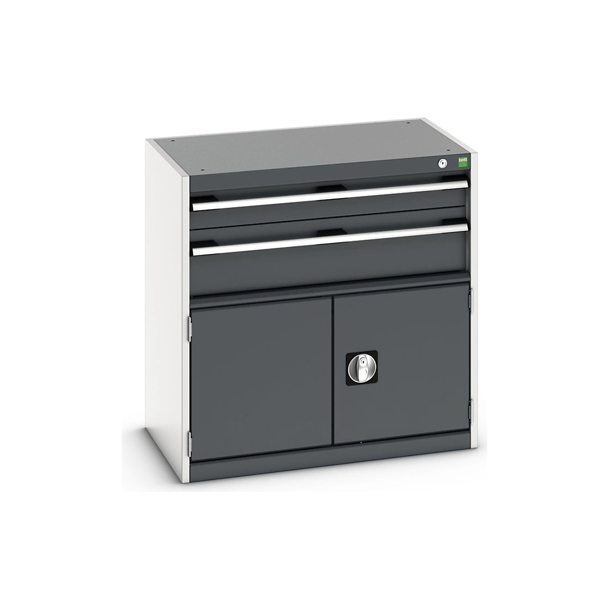 Bott Cubio Cabinets | 800mm Wide, Bott Cubio Cabinets | 800mm Wide, Bott Cubio Cabinet | 2 Doors & 2 Drawers | 800h x 800w x 525d mm | Dark Grey-0