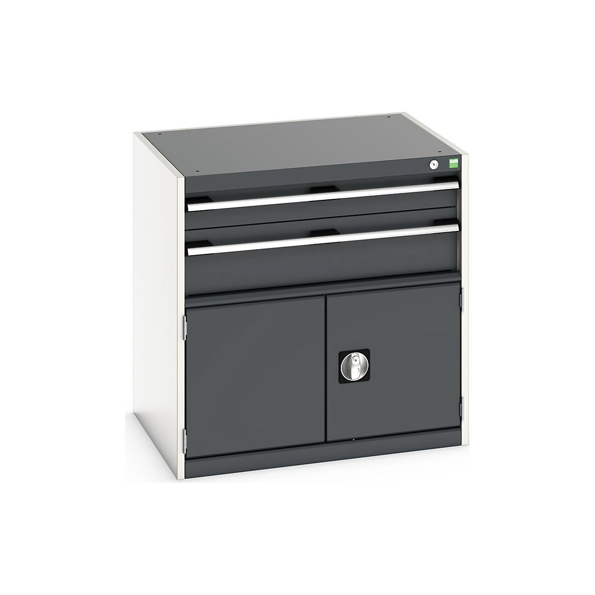 Bott Cubio Cabinets | 800mm Wide, Bott Cubio Cabinets | 800mm Wide, Bott Cubio Cabinet | 2 Doors & 2 Drawers | 800h x 800w x 650d mm | Dark Grey-0
