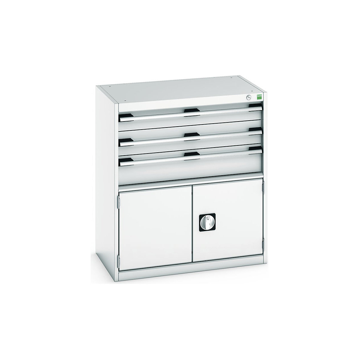Bott Cubio Cabinets | 800mm Wide, Bott Cubio Cabinets | 800mm Wide, Bott Cubio 2 Door 3 Drawer Cabinet | 900h x 800w x 525d mm | Light Grey-0