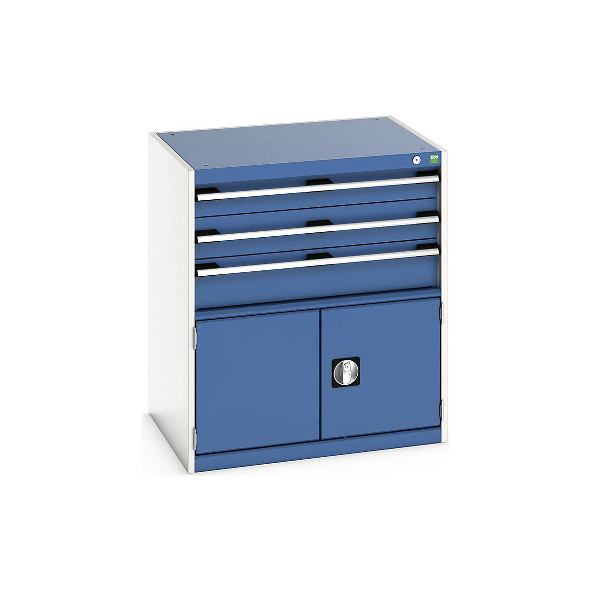 Bott Cubio Cabinets | 800mm Wide, Bott Cubio Cabinets | 800mm Wide, Bott Cubio 2 Door 3 Drawer Cabinet | 900h x 800w x 650d mm | Blue-0
