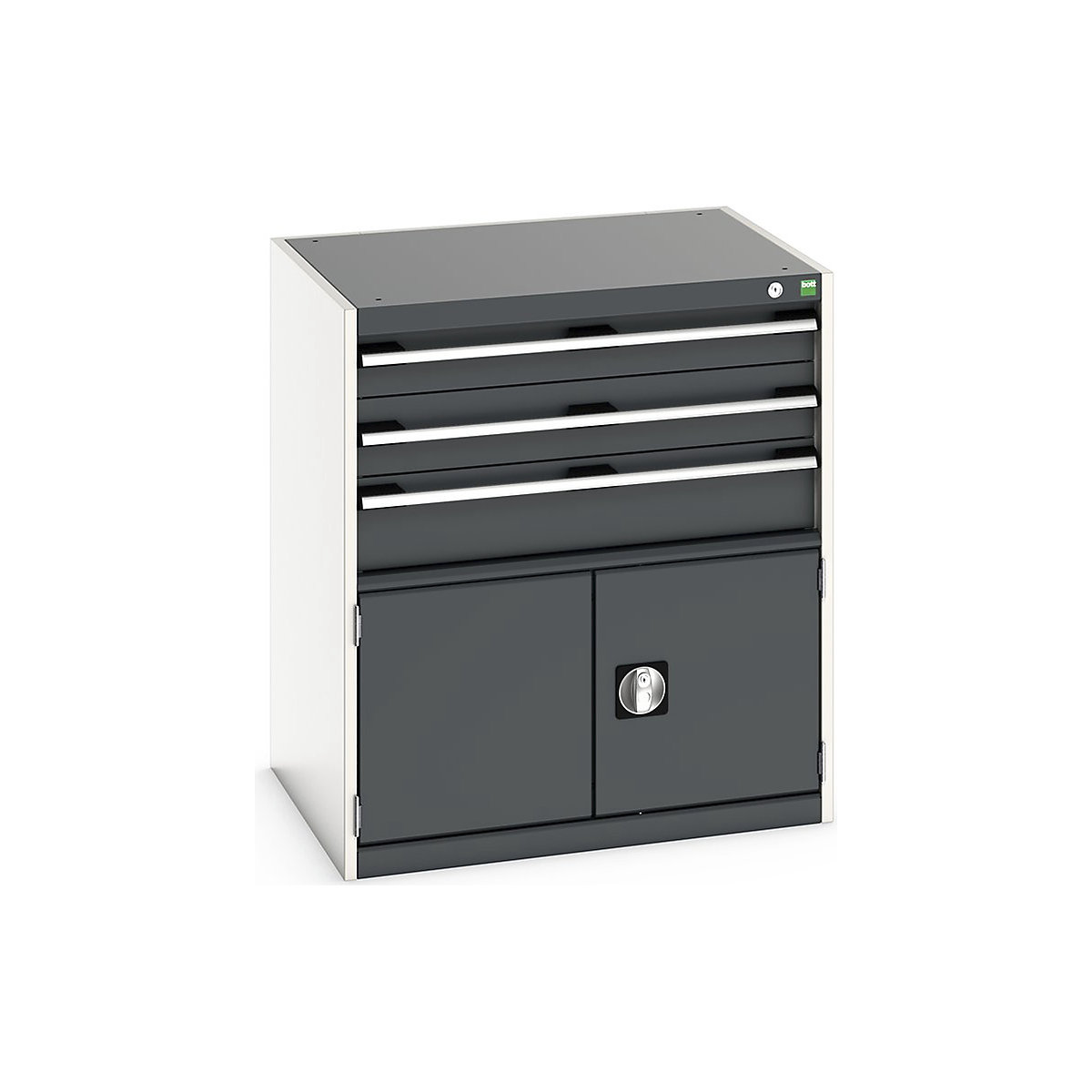 Bott Cubio Cabinets | 800mm Wide, Bott Cubio Cabinets | 800mm Wide, Bott Cubio 2 Door 3 Drawer Cabinet | 900h x 800w x 650d mm | Dark Grey-0