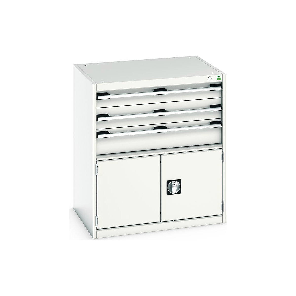 Bott Cubio Cabinets | 800mm Wide, Bott Cubio Cabinets | 800mm Wide, Bott Cubio 2 Door 3 Drawer Cabinet | 900h x 800w x 650d mm | Light Grey-0