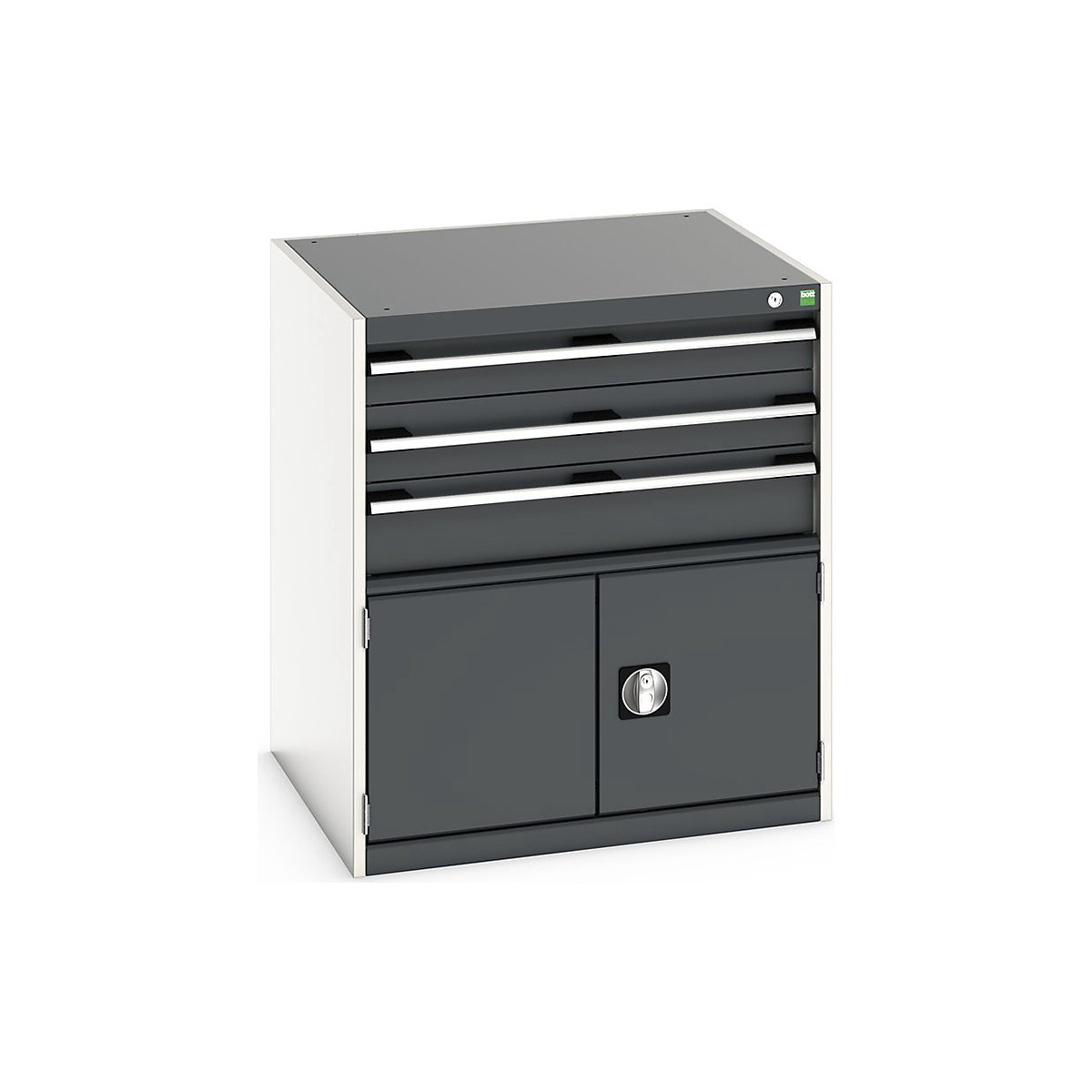 Bott Cubio Cabinets | 800mm Wide, Bott Cubio Cabinets | 800mm Wide, Bott Cubio 2 Door 3 Drawer Cabinet | 900h x 800w x 750d mm | Dark Grey-0