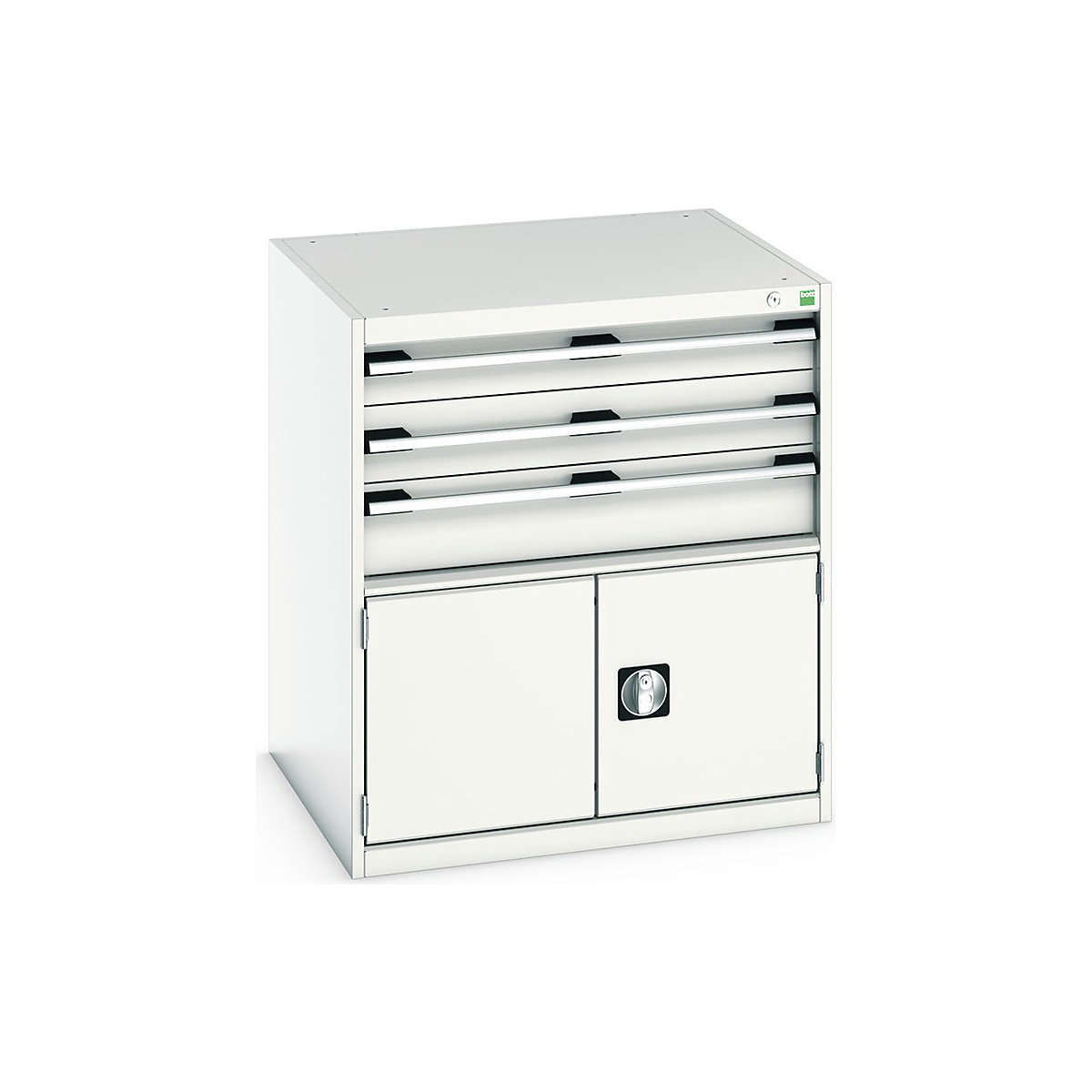 Bott Cubio Cabinets | 800mm Wide, Bott Cubio Cabinets | 800mm Wide, Bott Cubio 2 Door 3 Drawer Cabinet | 900h x 800w x 750d mm | Light Grey-0