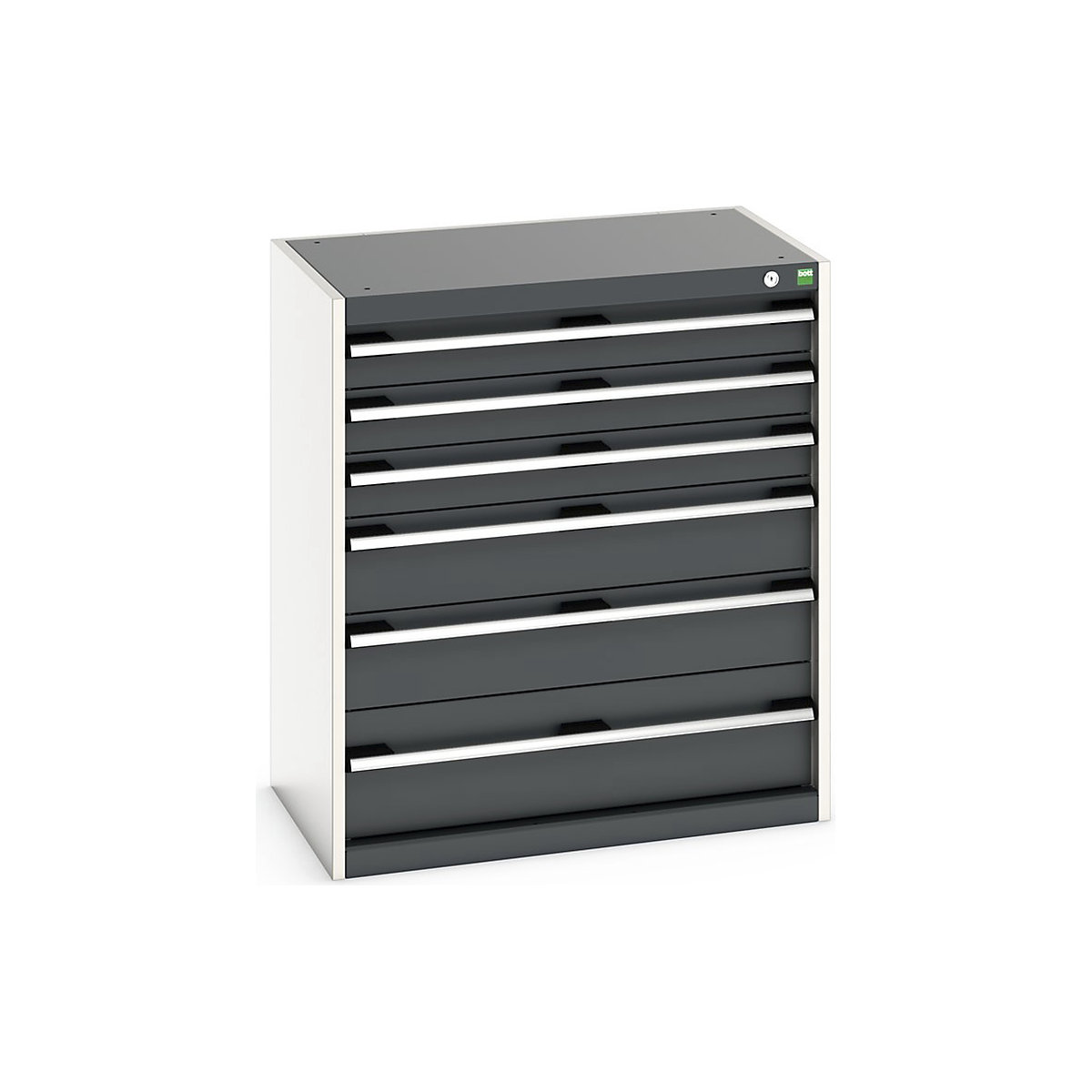 Bott Cubio Cabinets | 800mm Wide, Bott Cubio Cabinets | 800mm Wide, Bott Cubio 6 Drawer Cabinet | 900h x 800w x 525d mm | Dark Grey-0