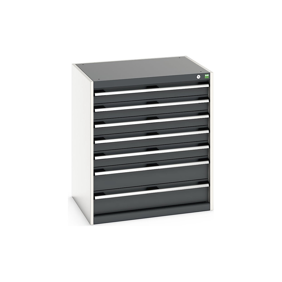 Bott Cubio Cabinets | 800mm Wide, Bott Cubio Cabinets | 800mm Wide, Bott Cubio 7 Drawer Cabinet | 900h x 800w x 650d mm | Dark Grey-0