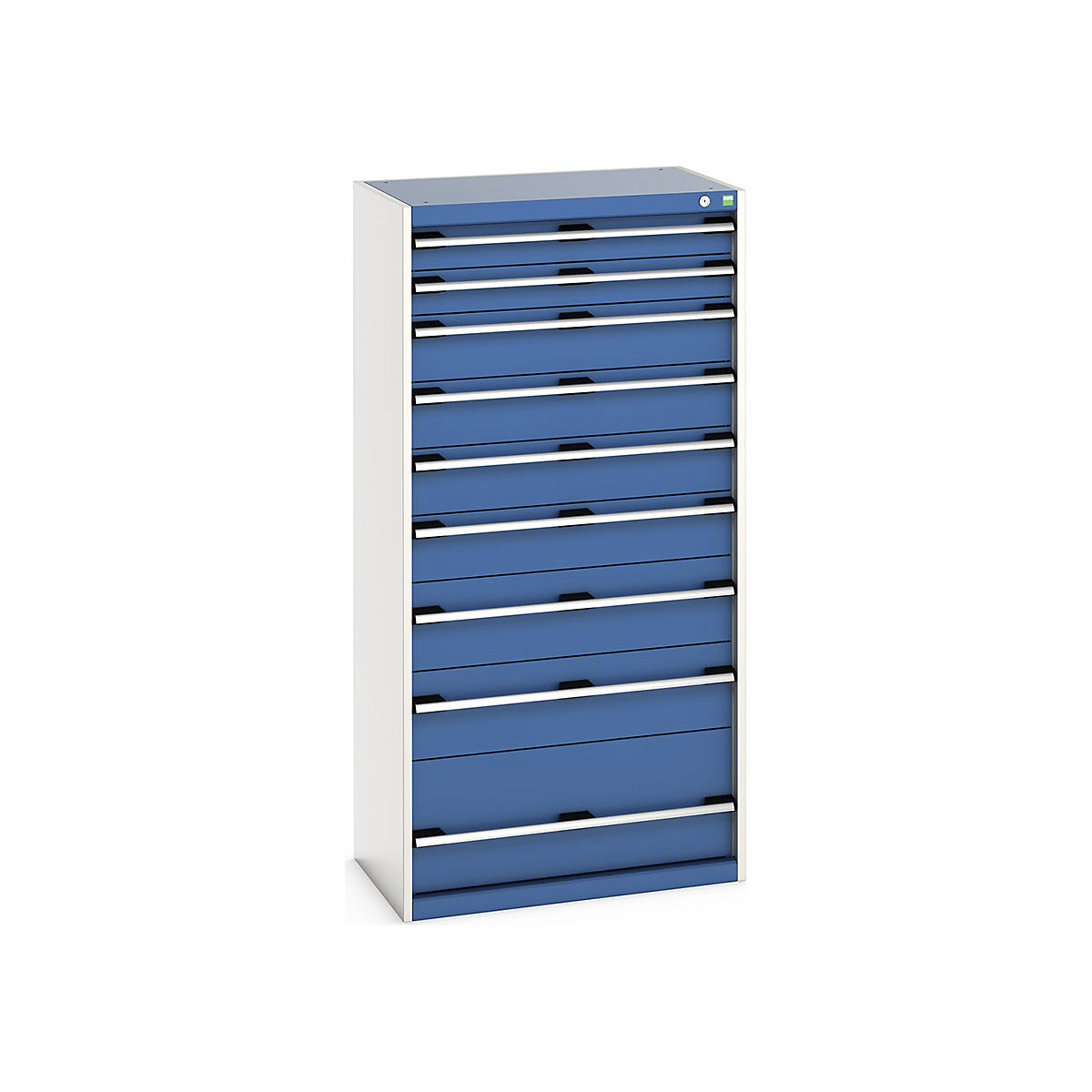 Bott Cubio Cabinets | 800mm Wide, Bott Cubio Cabinets | 800mm Wide, Bott Cubio Cabinet | 9 Drawers | 1600h x 800w x 525d mm | Blue-0