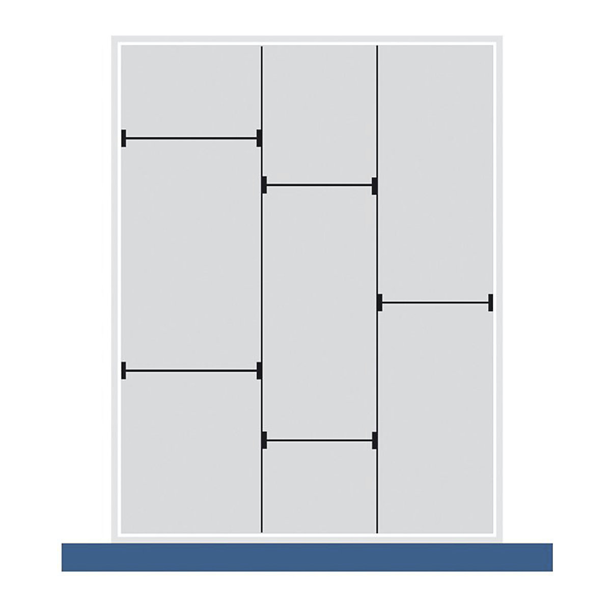 Bott Cubio Metal Drawer Dividers, Bott Cubio Metal Drawer Dividers, Bott Cubio Drawer Metal Dividers | 100-125h x 525w x 650d mm | Set B-0