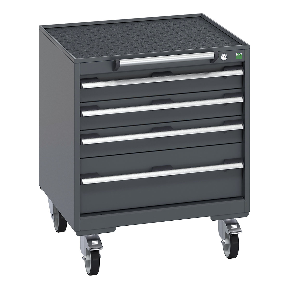Bott Cubio Mobile Cabinets | 650mm Wide, Bott Cubio Mobile Cabinets | 650mm Wide, Bott Cubio Mobile Cabinet | 785h x 650w x 650d mm | 4 Drawers | Top Tray & Mat | Dark Grey Drawers | Dark Grey Housing-0