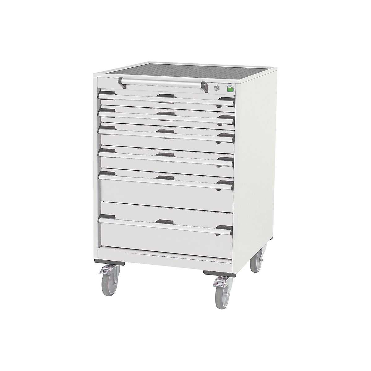 Bott Cubio Mobile Cabinets | 650mm Wide, Bott Cubio Mobile Cabinets | 650mm Wide, Bott Cubio Mobile Cabinet | 985h x 650w x 650d mm | 6 Drawers | Top Tray & Mat | Light Grey Drawers | Light Grey Housing-0