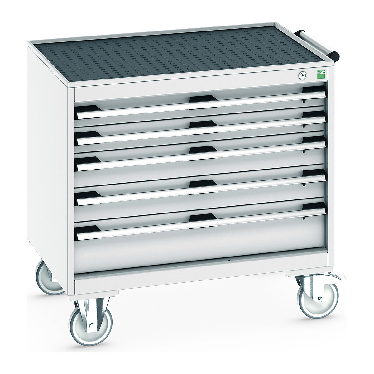 Bott Cubio Mobile Cabinets | 800mm Wide, Bott Cubio Mobile Cabinets | 800mm Wide, Bott Cubio Mobile Cabinet | 785h x 800w x 650d mm | 5 Drawers | Top Tray & Mat | Light Grey Drawers | Light Grey Housing-0