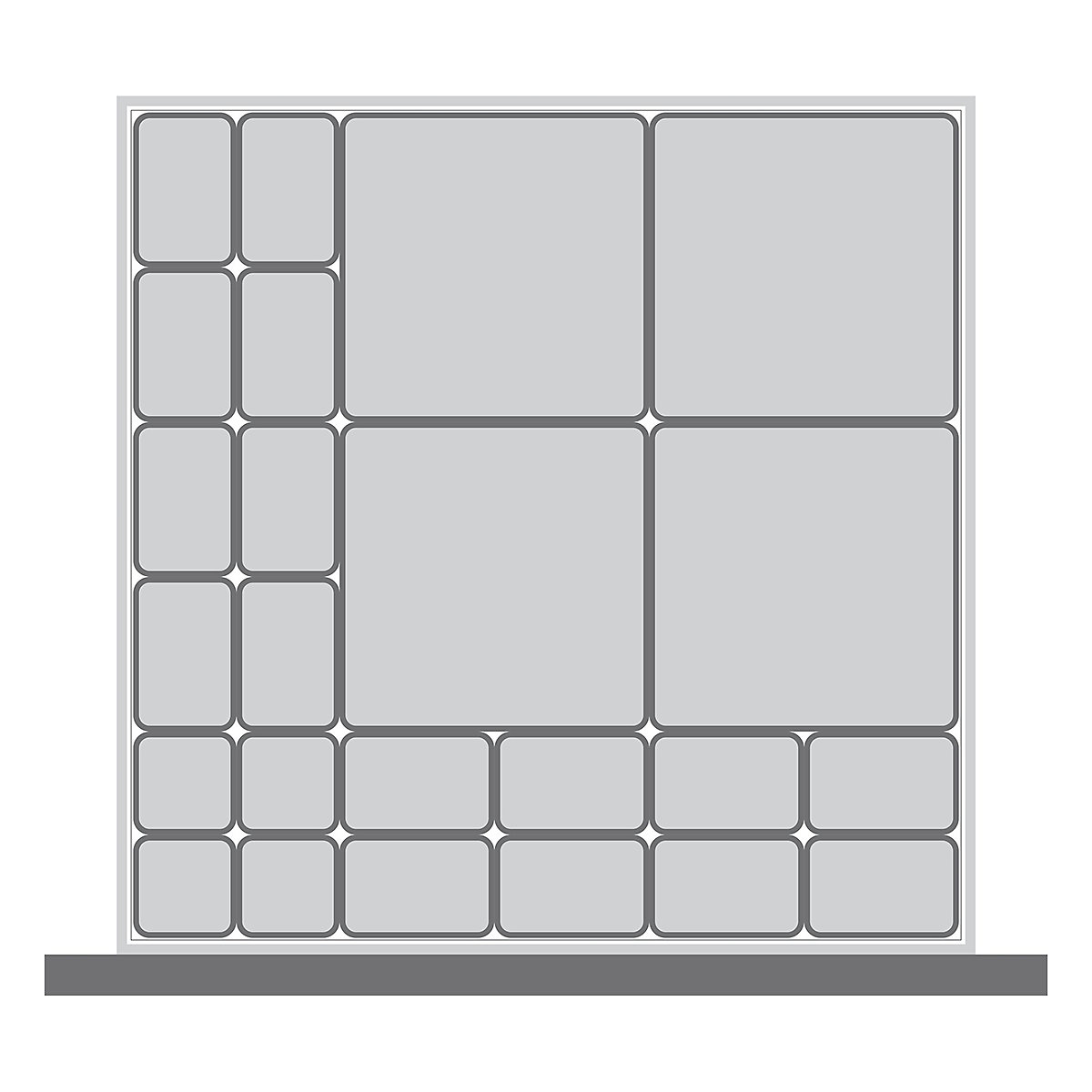 Bott Cubio Plastic Drawer Boxes, Bott Cubio Plastic Drawer Boxes, Bott Cubio Drawer Plastic Boxes | 75h x 525w x 525d mm | Set C-0