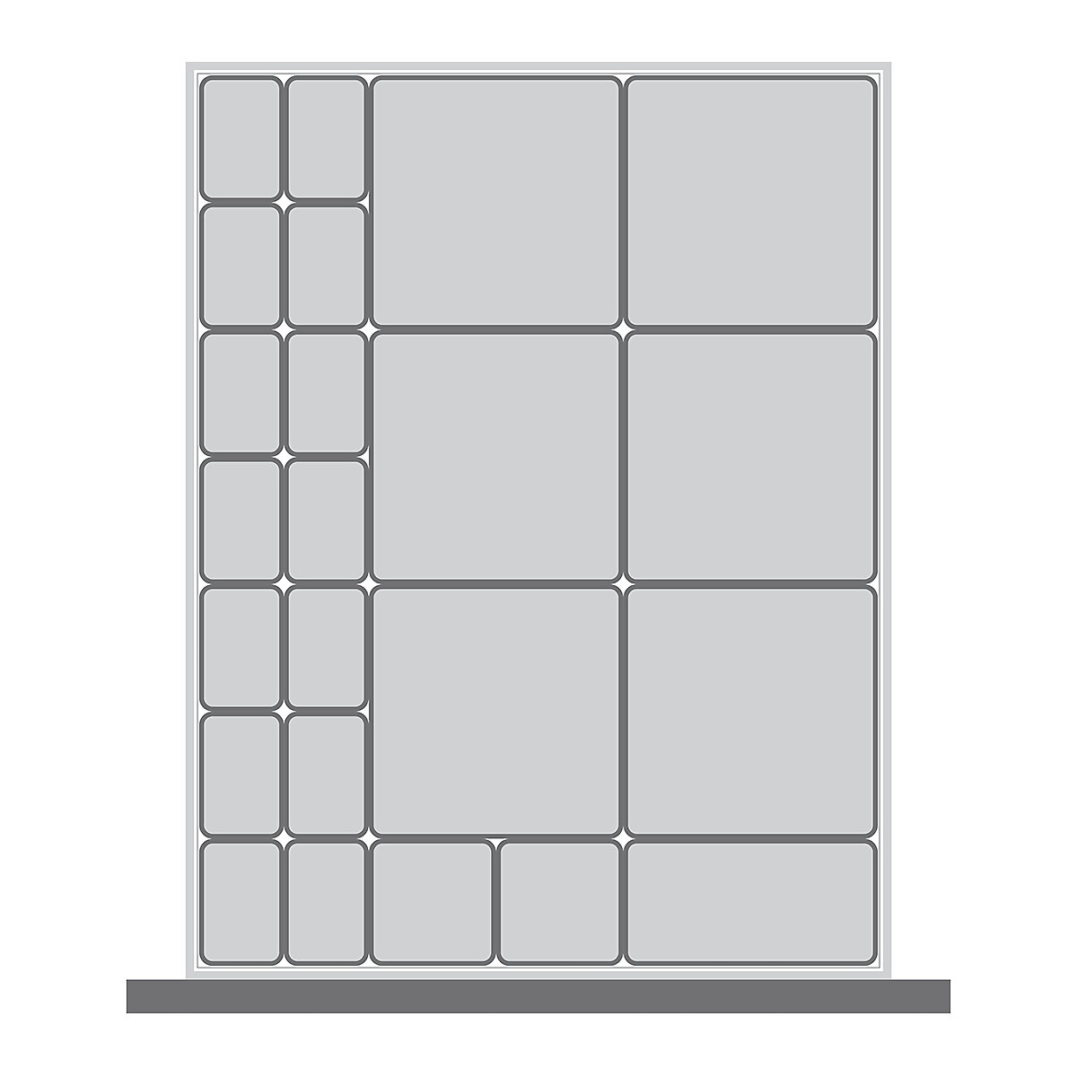 Bott Cubio Plastic Drawer Boxes, Bott Cubio Plastic Drawer Boxes, Bott Cubio Drawer Plastic Boxes | 75h x 525w x 650d mm | Set C-0