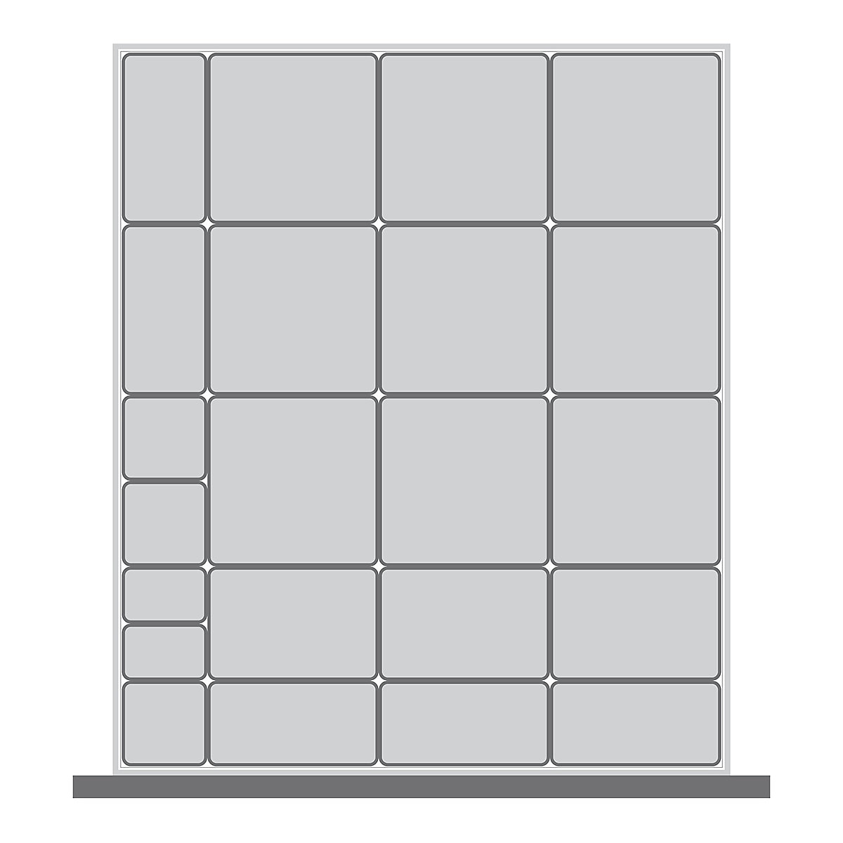 Bott Cubio Plastic Drawer Boxes, Bott Cubio Plastic Drawer Boxes, Bott Cubio Drawer Plastic Boxes | 75h x 650w x 750d mm | Set B-0