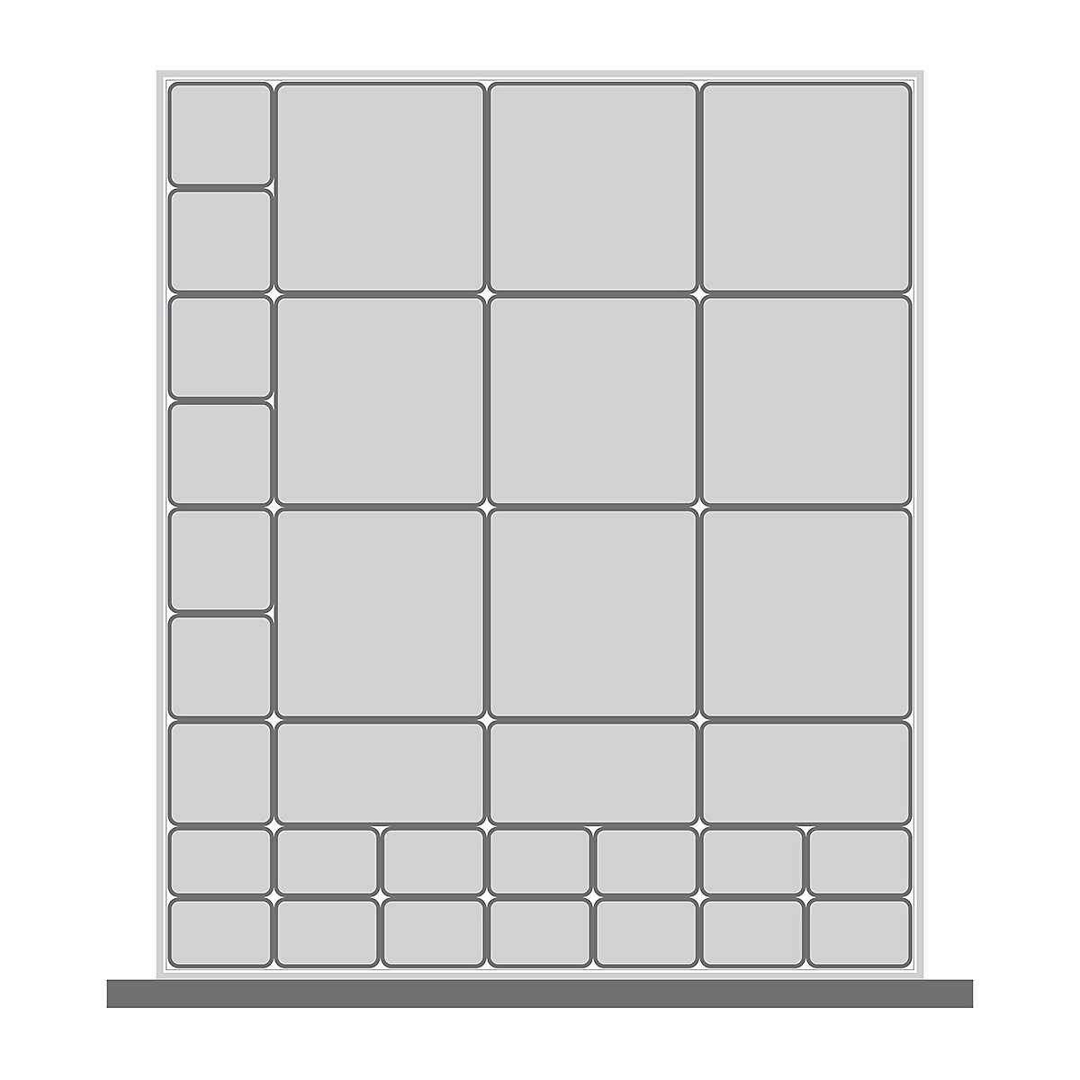 Bott Cubio Plastic Drawer Boxes, Bott Cubio Plastic Drawer Boxes, Bott Cubio Drawer Plastic Boxes | 75h x 650w x 750d mm | Set C-0
