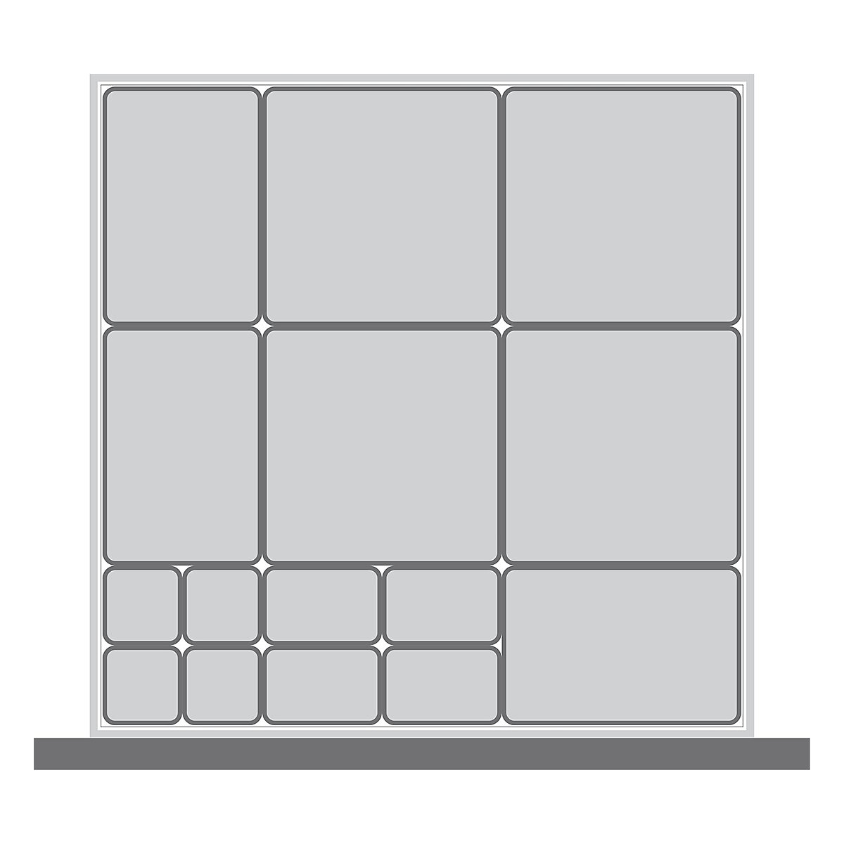 Bott Cubio Plastic Drawer Boxes, Bott Cubio Plastic Drawer Boxes, Bott Cubio Drawer Plastic Boxes | 100h x 525w x 525d mm | Set B-0