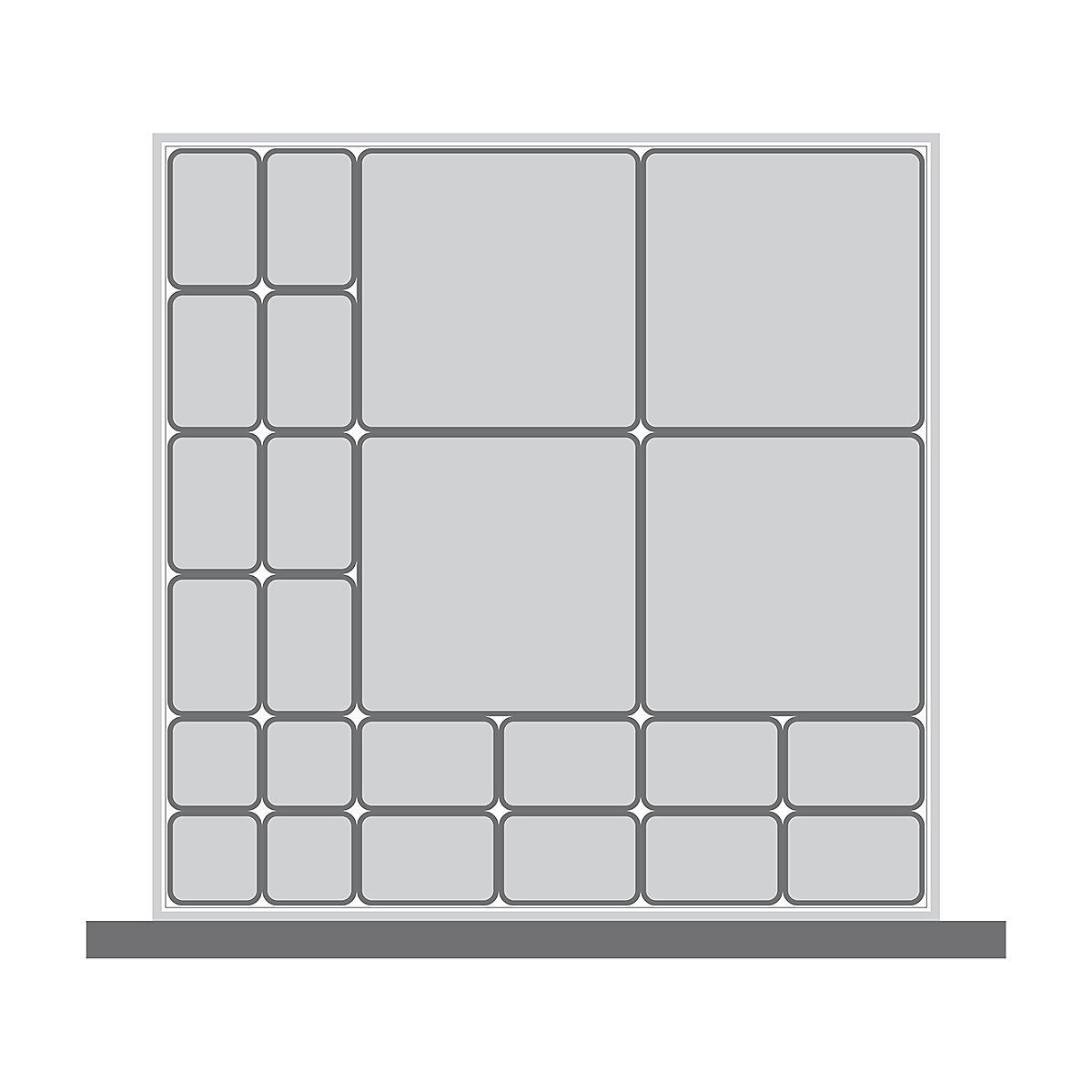 Bott Cubio Plastic Drawer Boxes, Bott Cubio Plastic Drawer Boxes, Bott Cubio Drawer Plastic Boxes | 100h x 525w x 525d mm | Set C-0