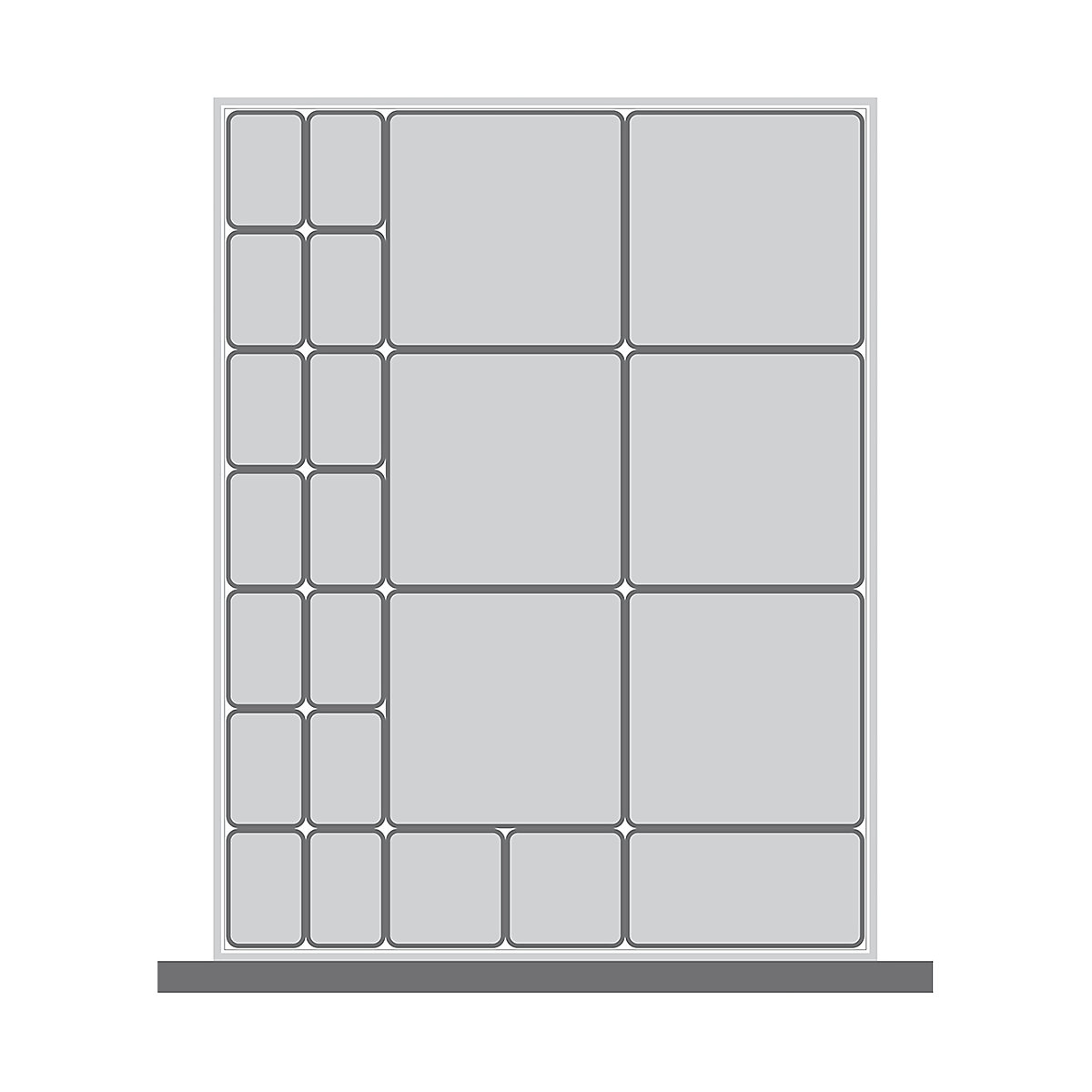 Bott Cubio Plastic Drawer Boxes, Bott Cubio Plastic Drawer Boxes, Bott Cubio Drawer Plastic Boxes | 100h x 525w x 650d mm | Set C-0