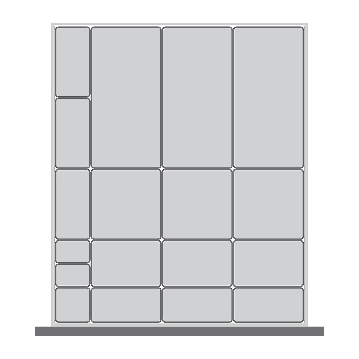 Bott Cubio Plastic Drawer Boxes, Bott Cubio Plastic Drawer Boxes, Bott Cubio Drawer Plastic Boxes | 100h x 650w x 750d mm | Set A-0