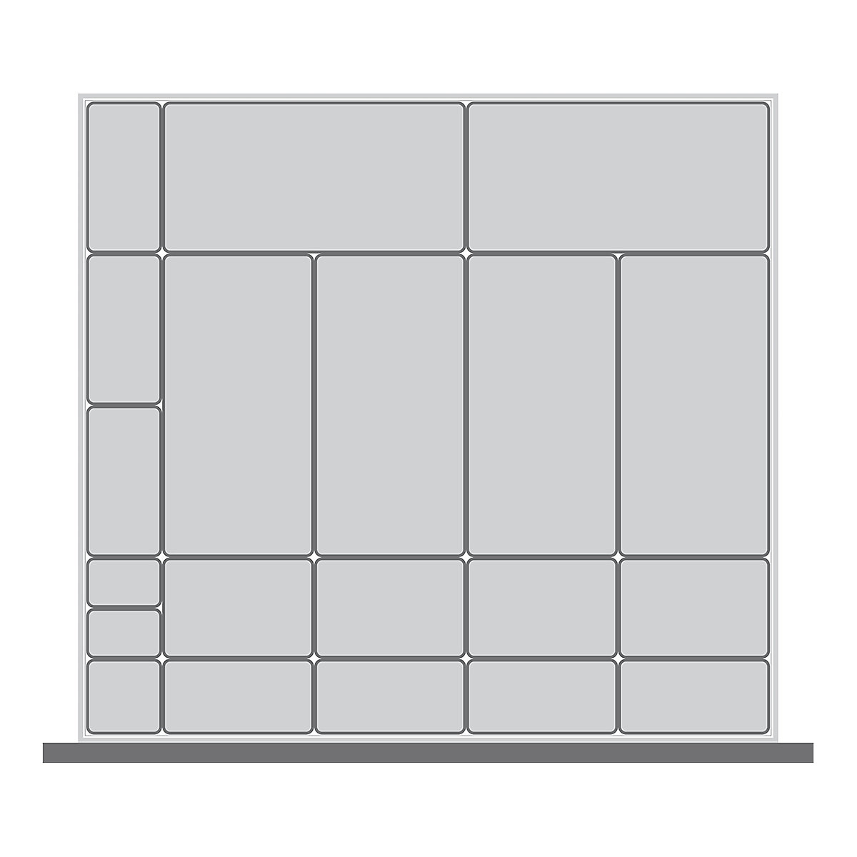 Bott Cubio Plastic Drawer Boxes, Bott Cubio Plastic Drawer Boxes, Bott Cubio Drawer Plastic Boxes | 100h x 800w x 750d mm | Set A-0